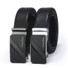 Men's leather matte automatic buckle business alloy belt, fashionable youth and versatile belt manufacturer wholesale details Picture